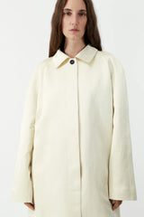 Satin Mid Coat - Marfil