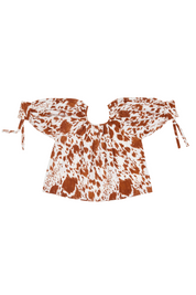 Juli Top Puff Sleeve Top -  Cow Print