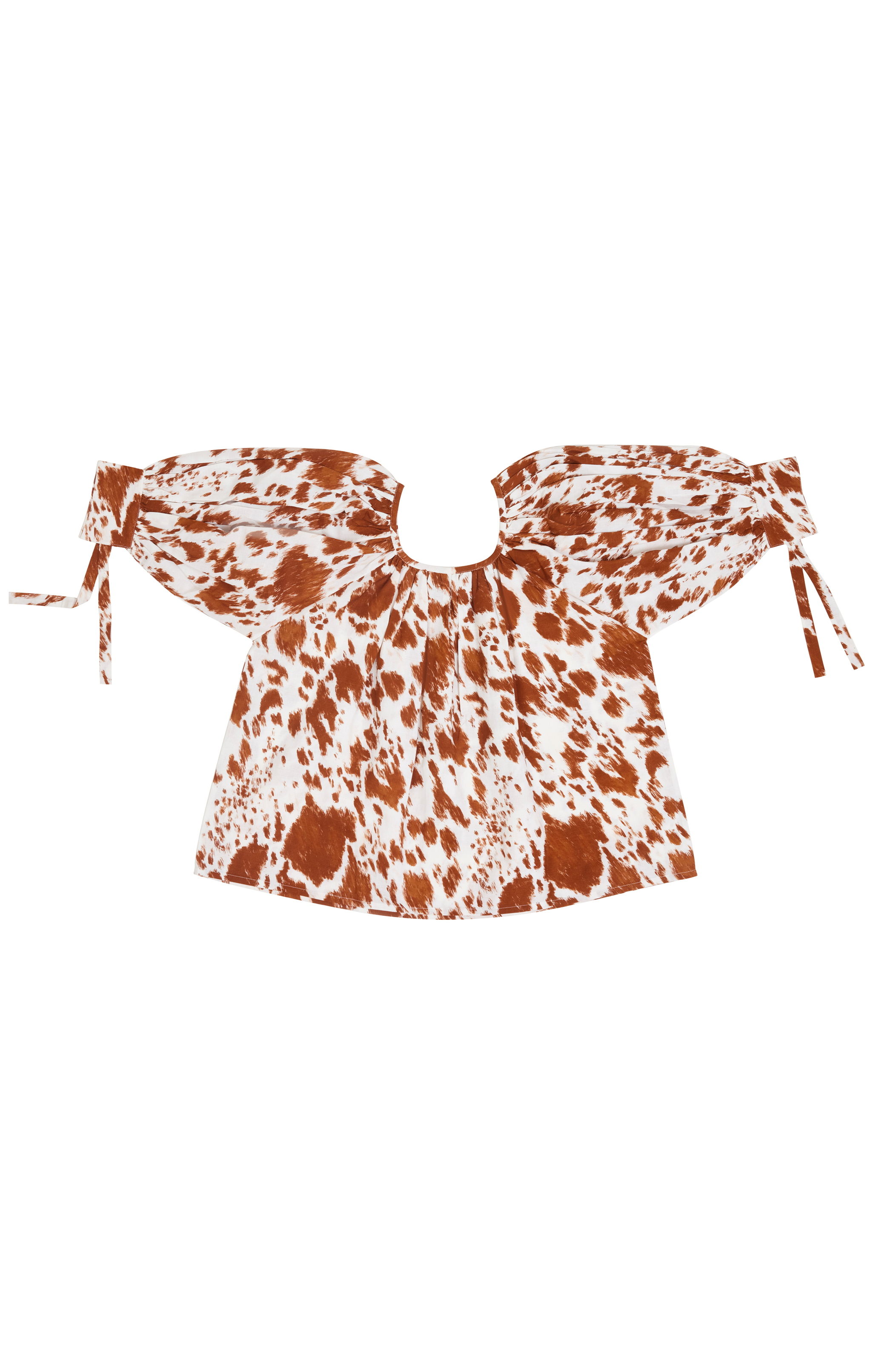 Juli Top Puff Sleeve Top -  Cow Print