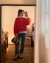 Sheba Cardigan Sweater- Habanero