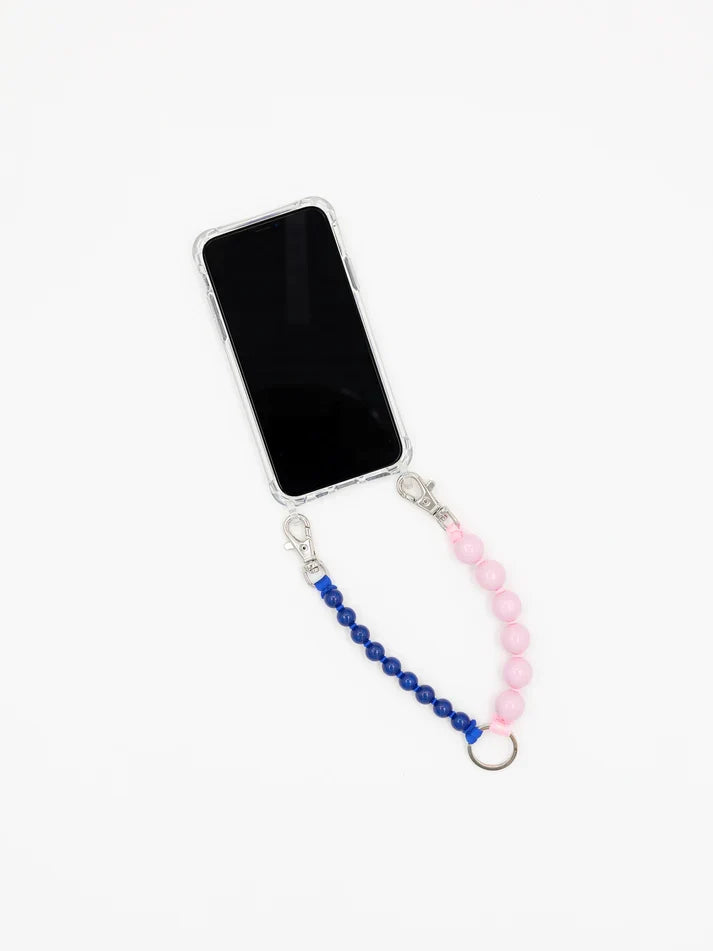 Ina Seifart Doppelhandykette short phone chain in Rose/Blue