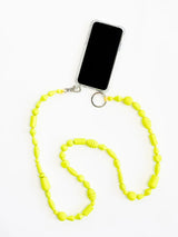 Perlenmix Long Phone Necklace - Neon Yellow