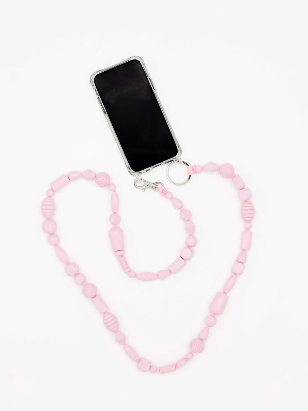 Ina Seifart Perlenmix long phone necklace in Pastel Rose
