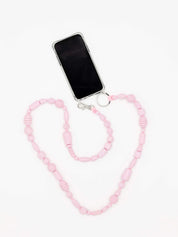 Ina Seifart Perlenmix long phone necklace in Pastel Rose