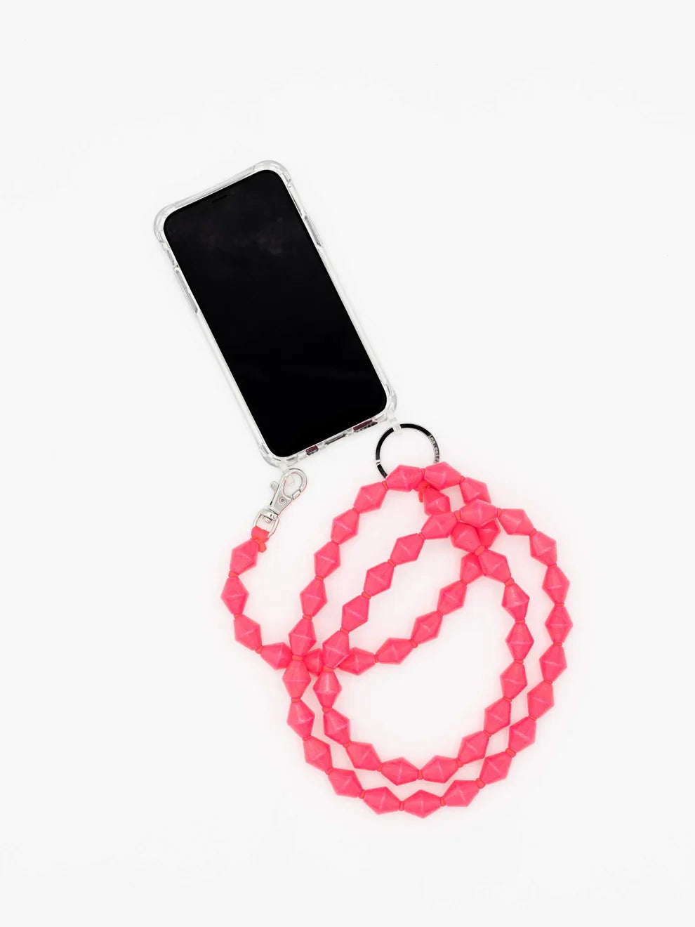 Ina Seifart ZickZack phone necklace in Neon Pink