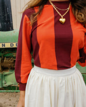 Copa Striped Long Sleeve T - Tomato/Wine