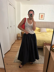 Puff Skirt, Black Moire