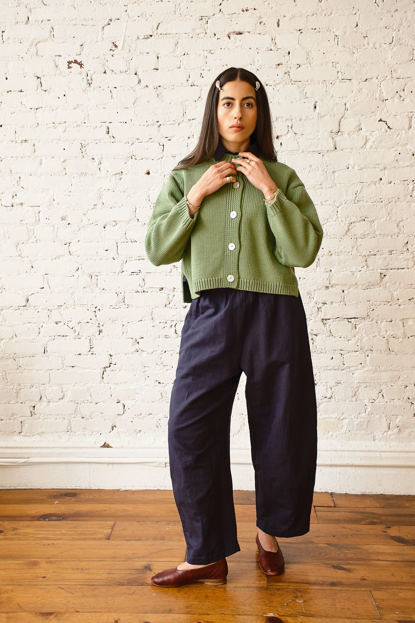 Shiloh Cotton Cardigan - Grasshopper, view 5