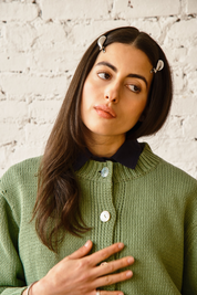 Shiloh Cotton Cardigan - Grasshopper