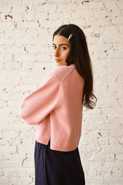 Shiloh Cotton Cardigan - Pink Powder