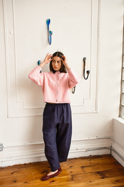 Shiloh Cotton Cardigan - Pink Powder