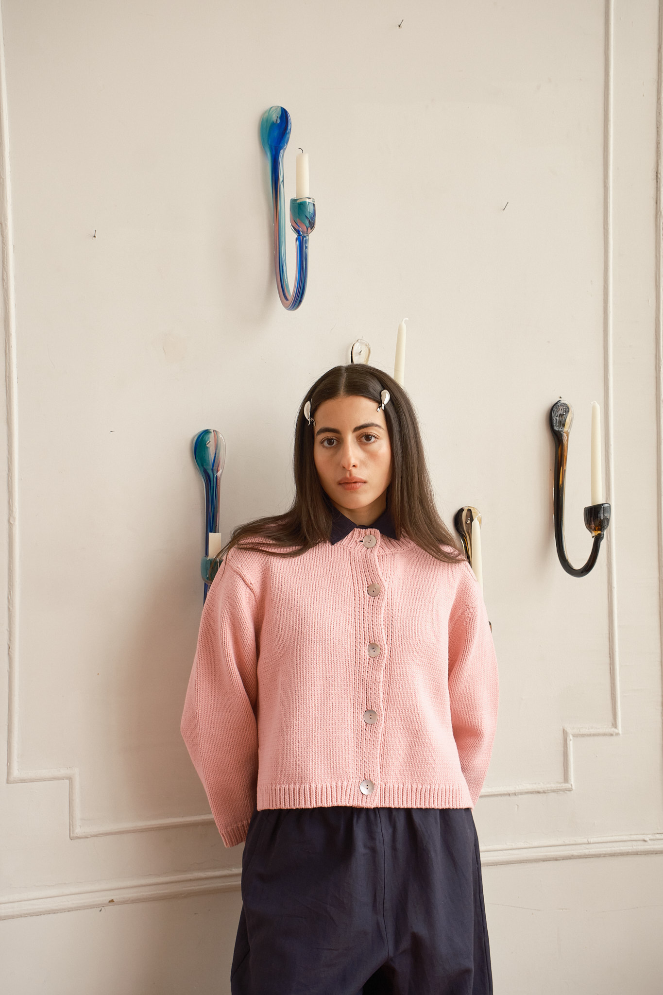 Shiloh Cotton Cardigan - Pink Powder