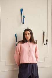 Shiloh Cotton Cardigan - Pink Powder