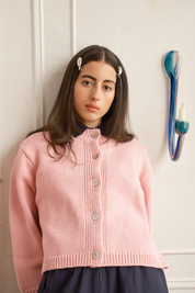 Shiloh Cotton Cardigan - Pink Powder