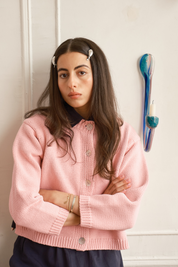 Shiloh Cotton Cardigan - Pink Powder