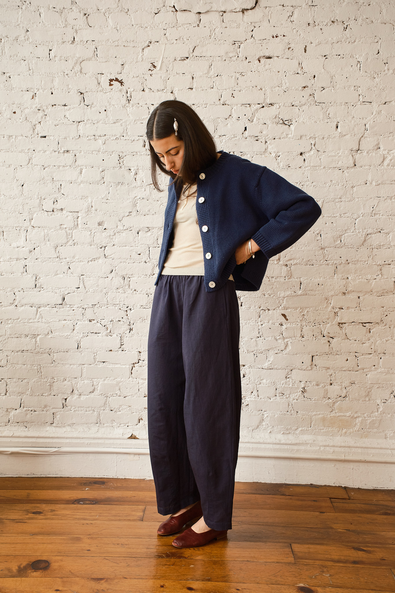 Shiloh Cotton Cardigan - Navy