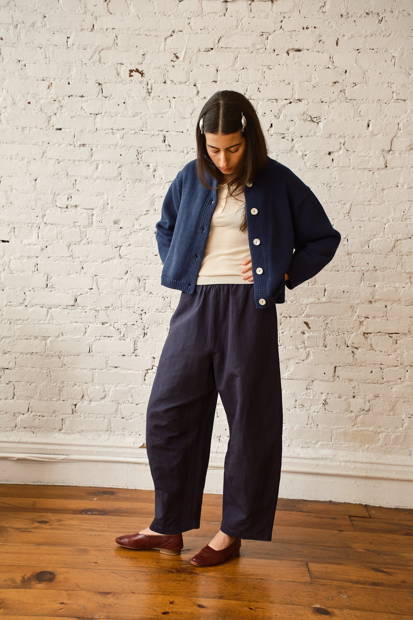 Shiloh Cotton Cardigan - Navy