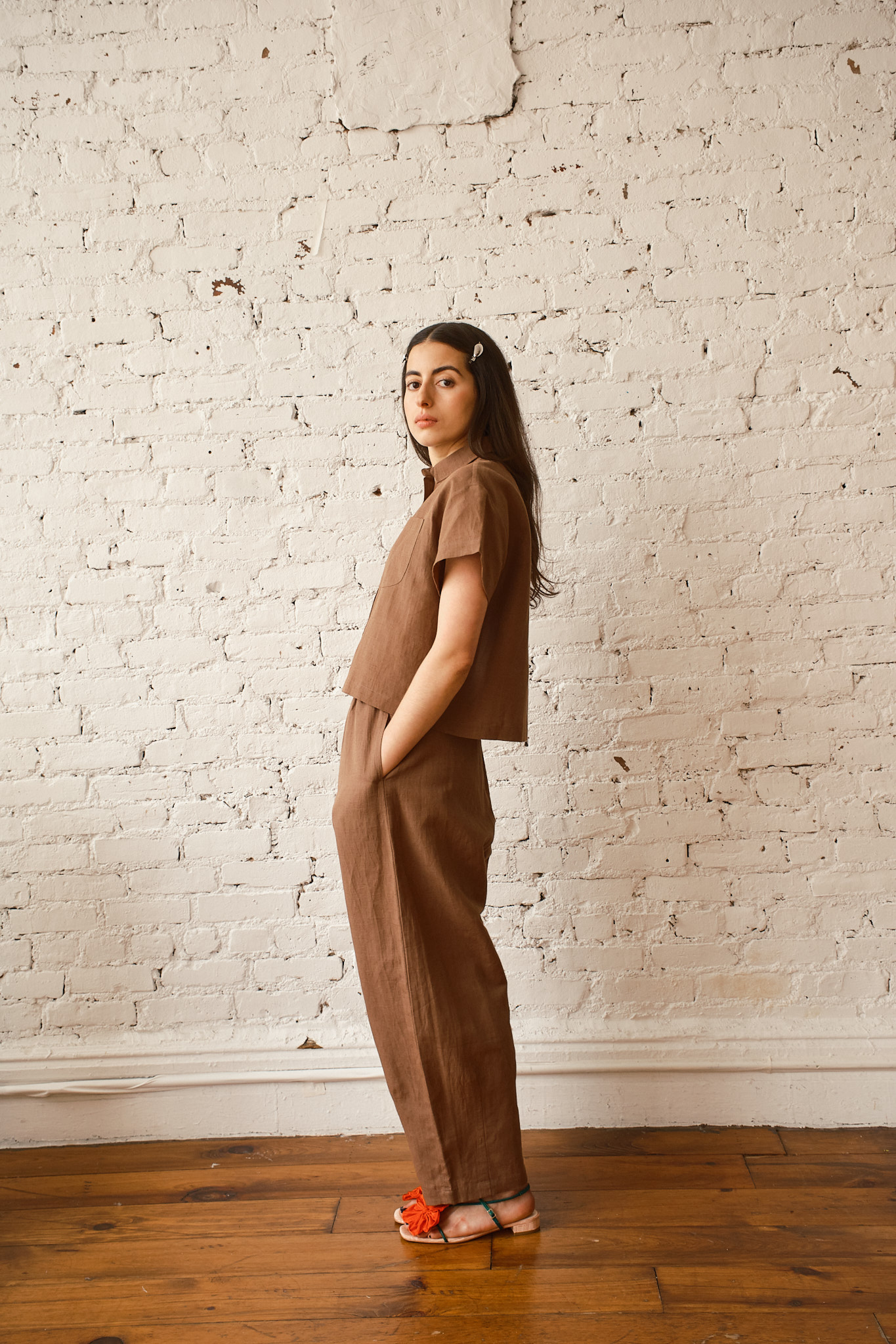 Corso Buttondown Cotton/Linen - Cocoa