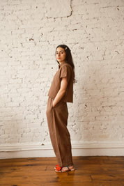 Corso Buttondown Cotton/Linen - Cocoa