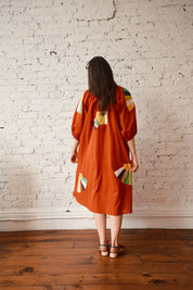 Ballad Dress - Red Fan Patch Cotton