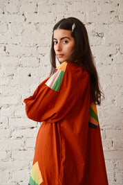 Ballad Dress - Red Fan Patch Cotton