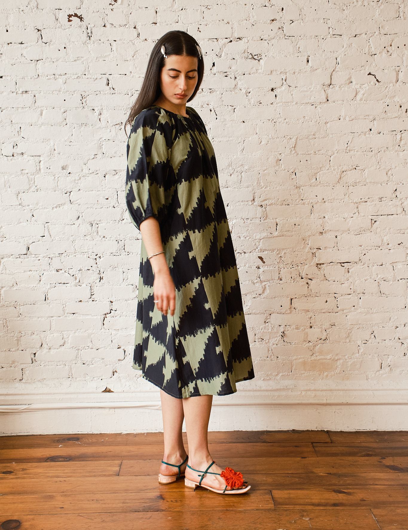 Ballad Dress - Houndstooth Green, view 5