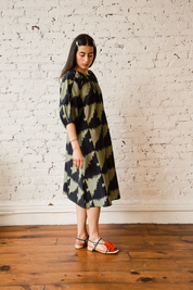 Ballad Dress - Houndstooth Green