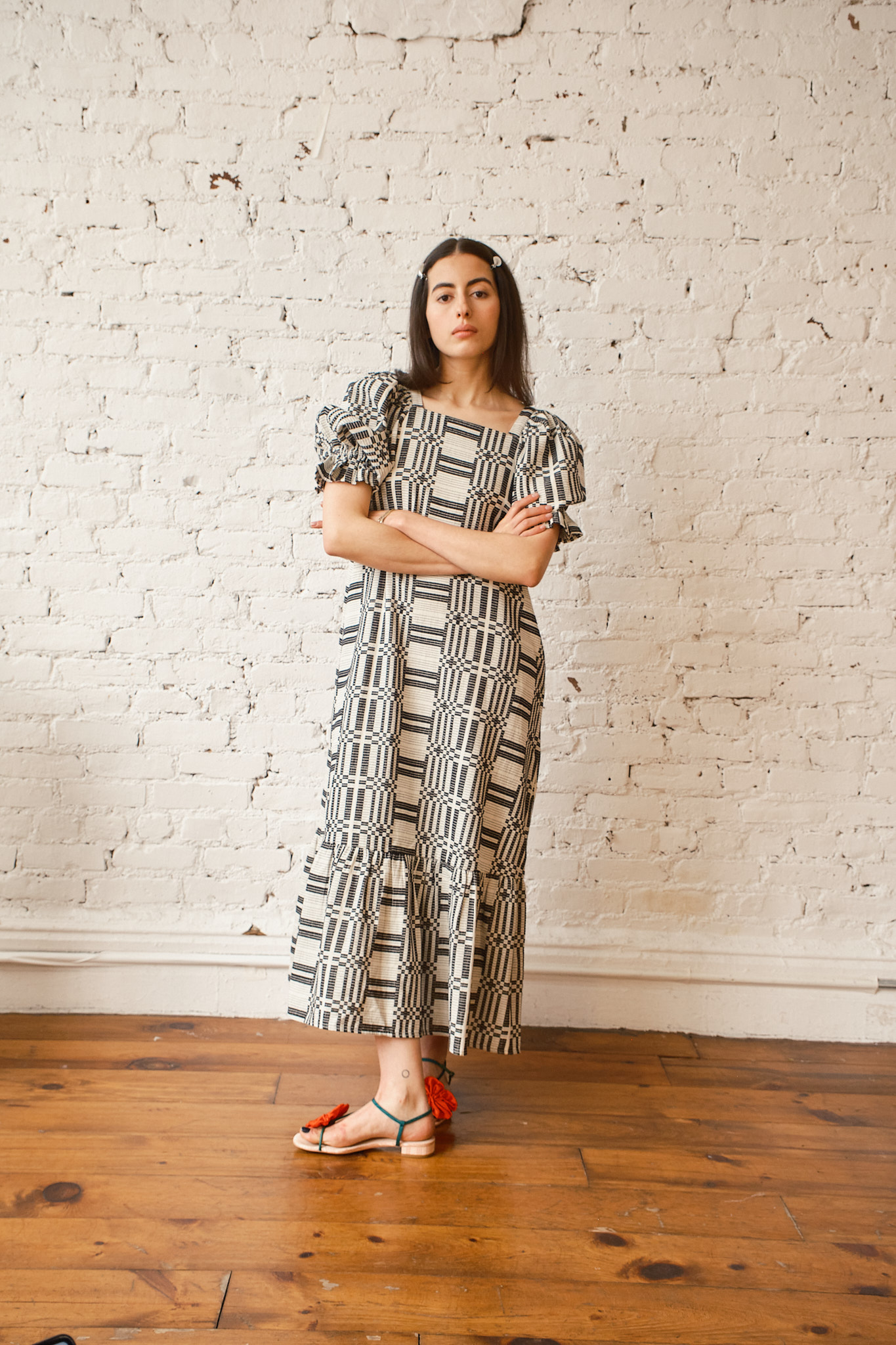 Nikki Chasin X The House That Lars Built Zoom Dress In, In Licorice Astrid Weave, Size XS