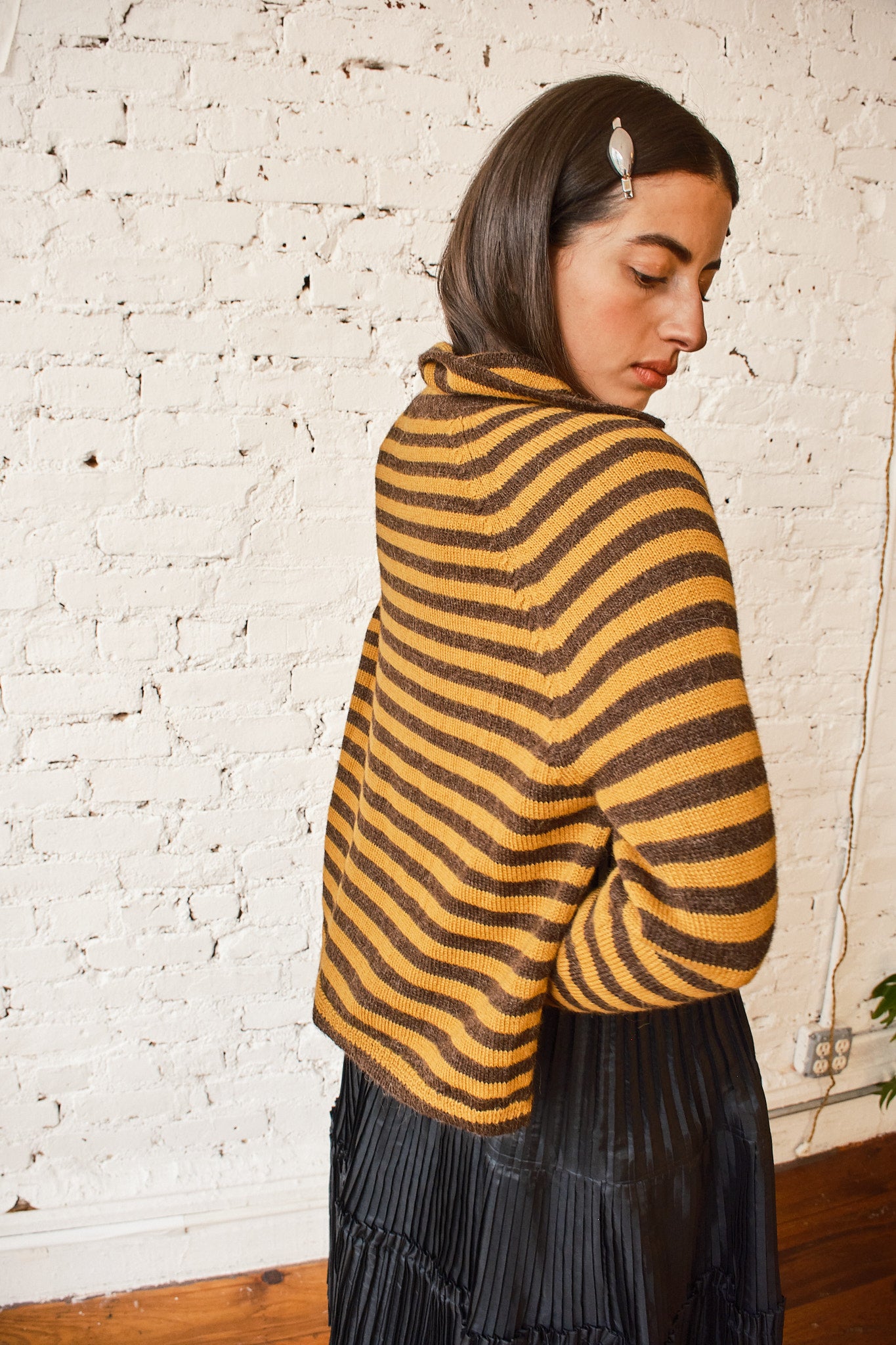 Sutton Cardigan - Mustard/Chocolate