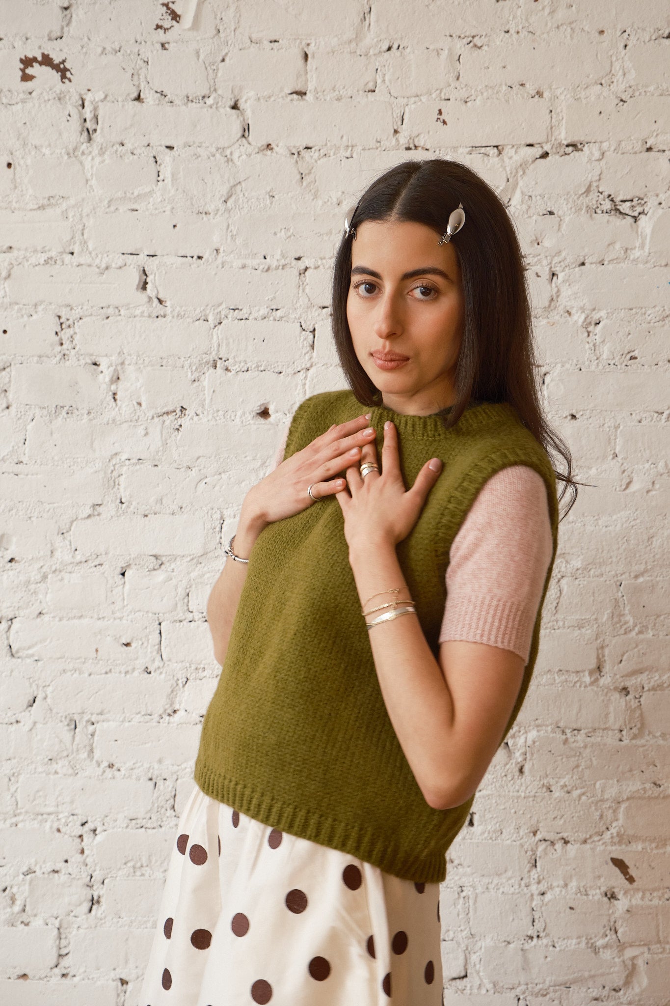 Sabine Alpaca Sweater Vest - Chartreuse