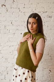 Sabine Alpaca Sweater Vest - Chartreuse