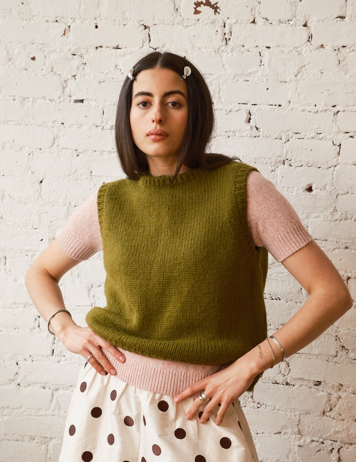 Sabine Alpaca Sweater Vest - Chartreuse