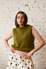 Sabine Alpaca Sweater Vest - Chartreuse