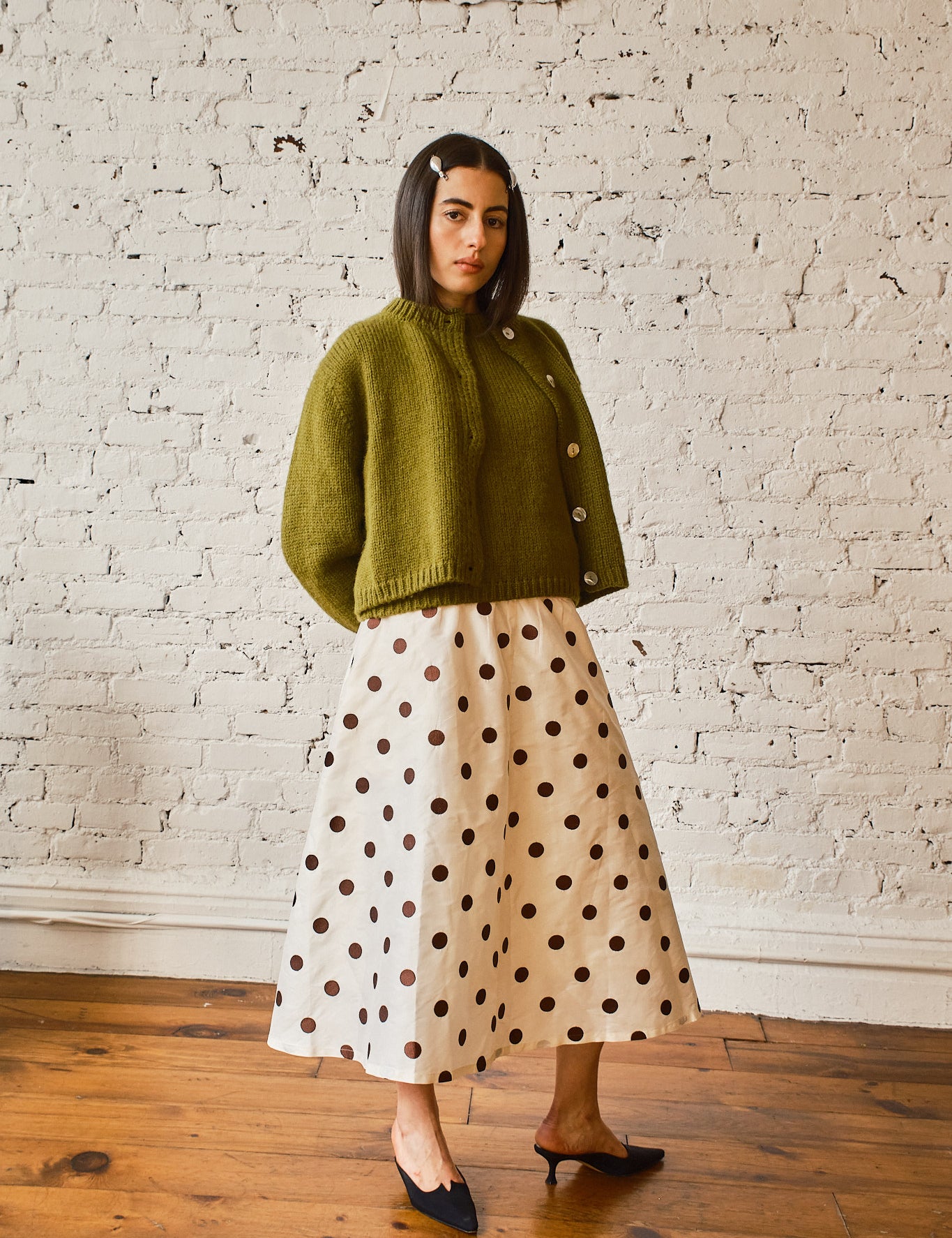 Sheba Cardigan Sweater - Chartreuse, view 4