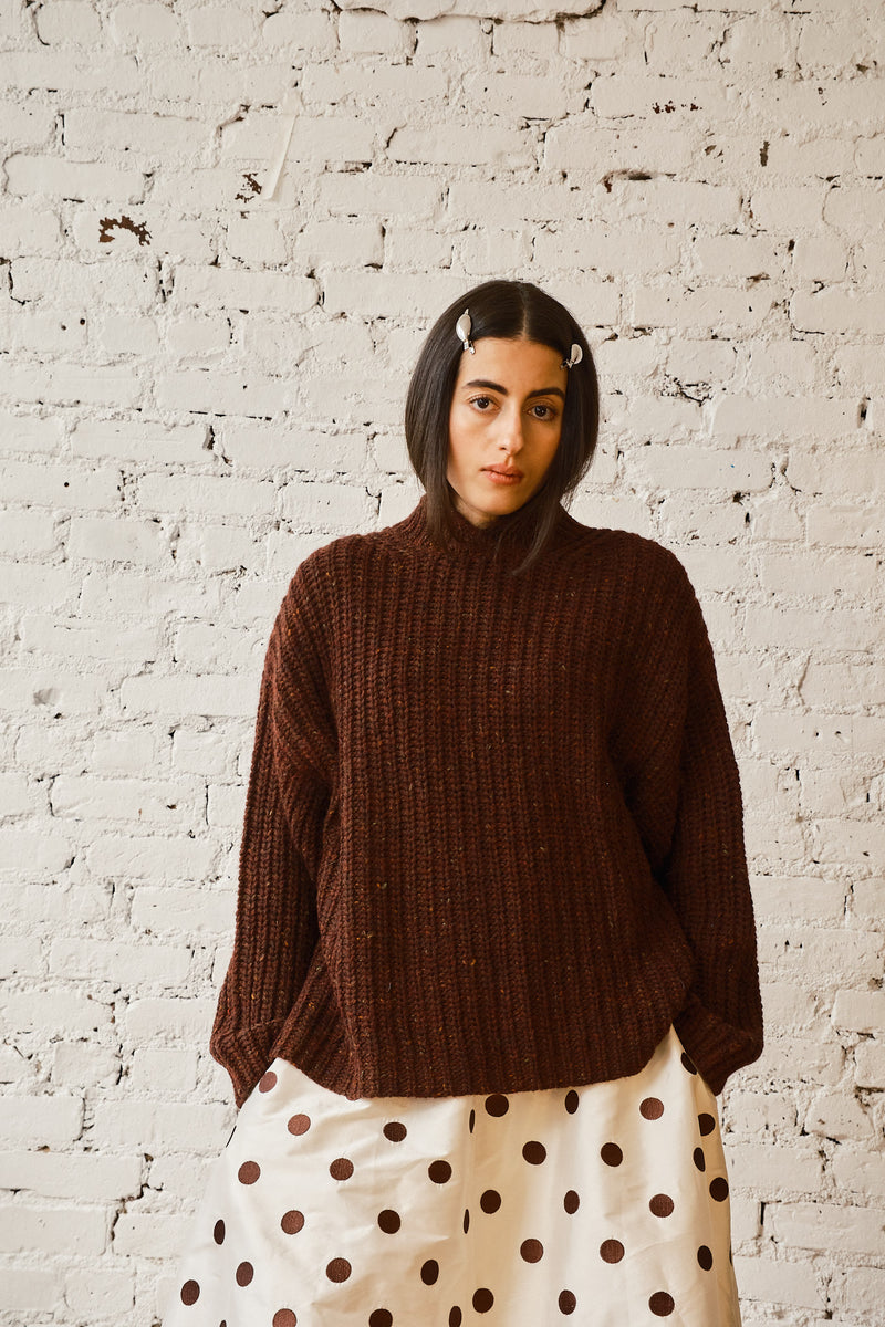 Sy Tweed Pullover - Chocolate