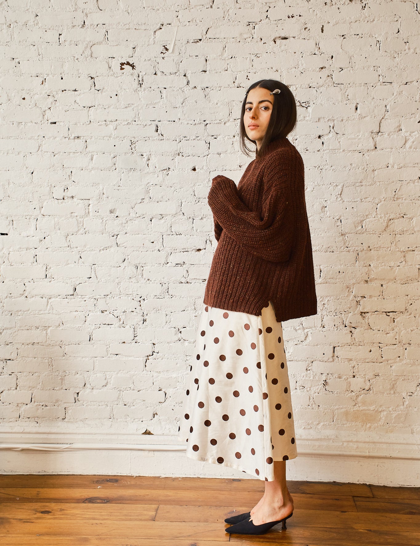 Sy Tweed Pullover - Chocolate, view 3