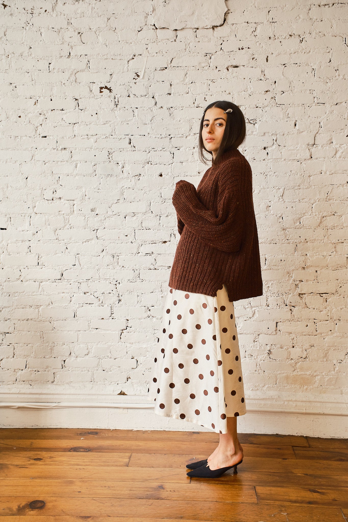 Sy Tweed Pullover - Chocolate, view 3