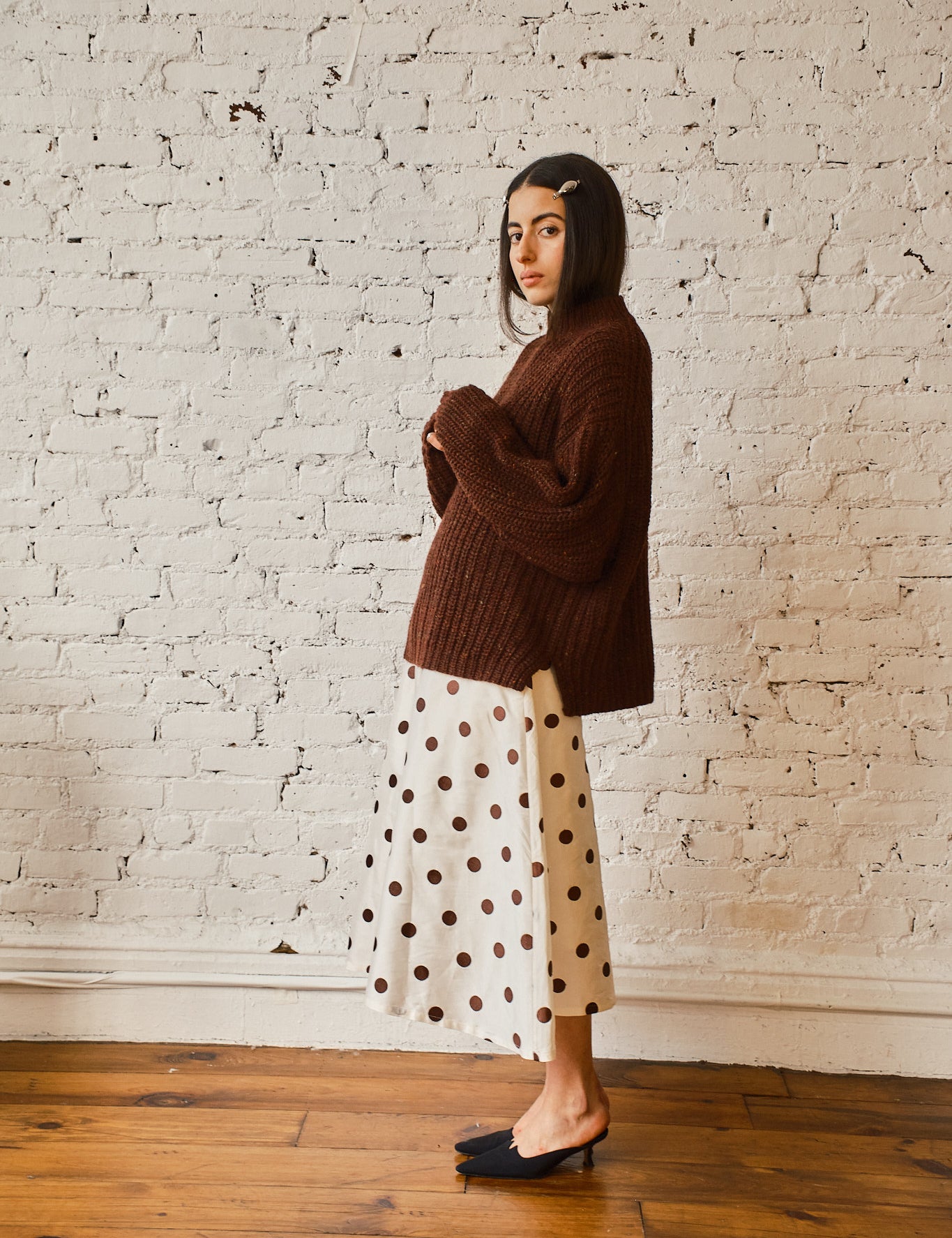 Sy Tweed Pullover - Chocolate, view 4