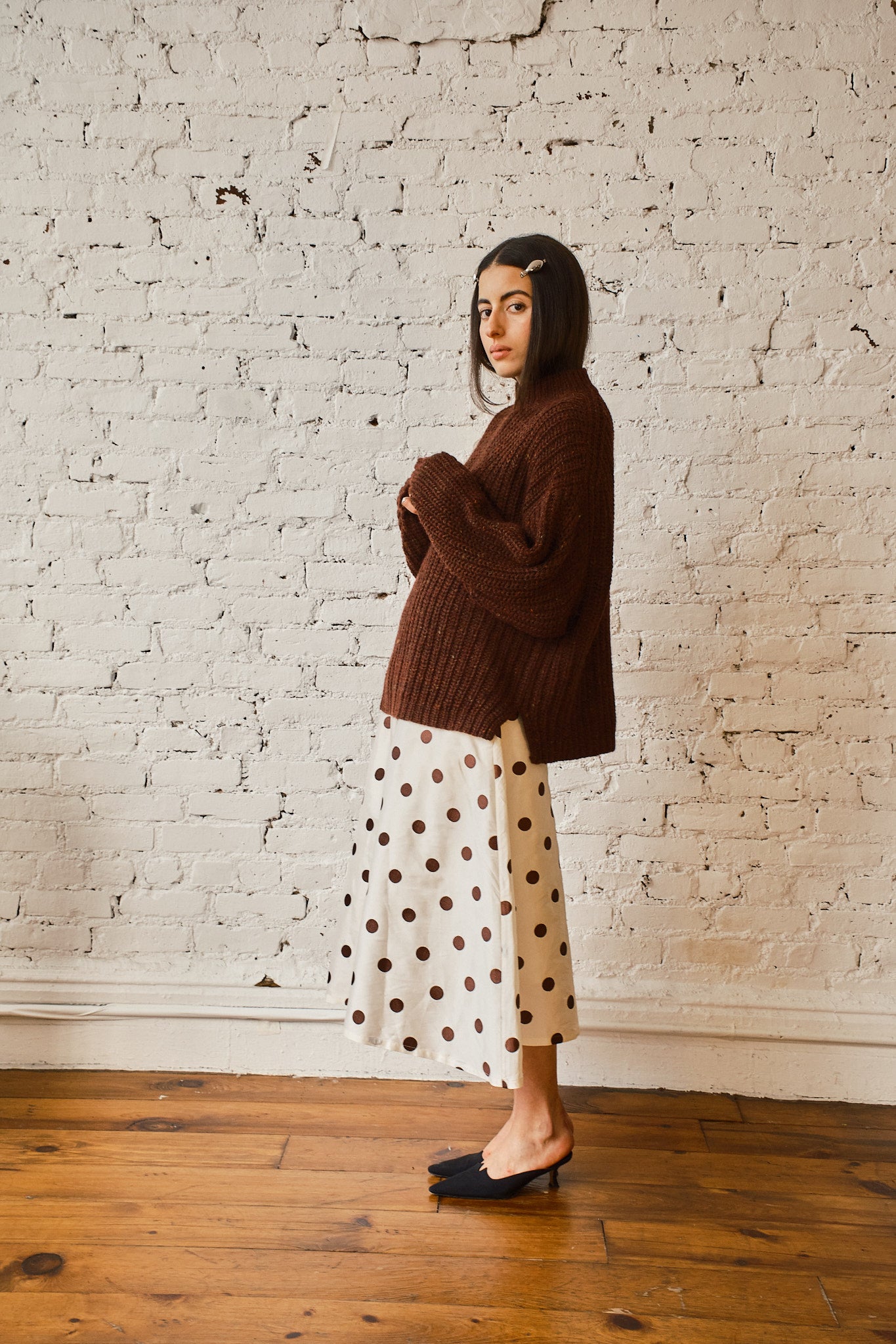 Sy Tweed Pullover - Chocolate, view 4