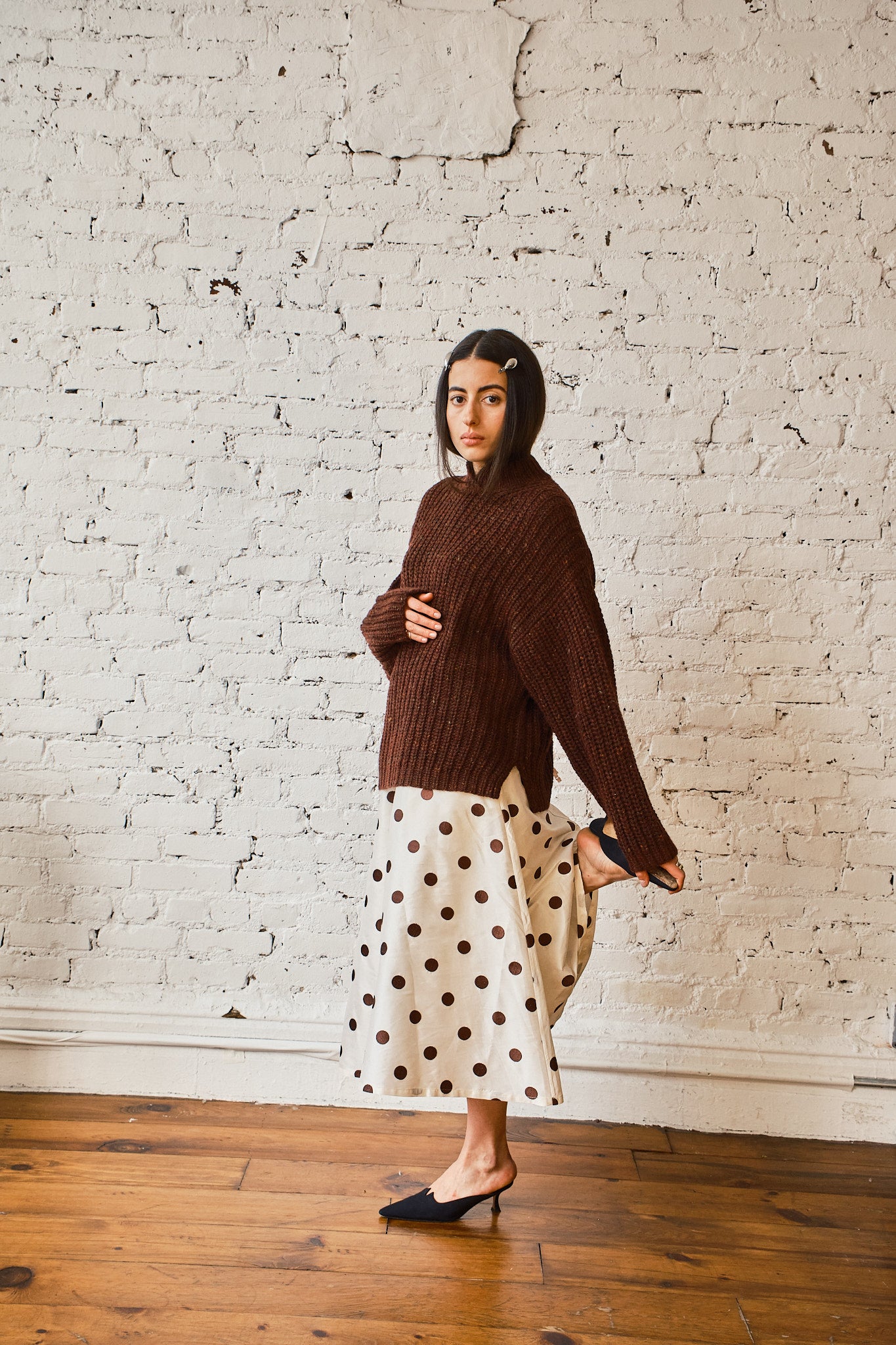 Sy Tweed Pullover - Chocolate, view 6