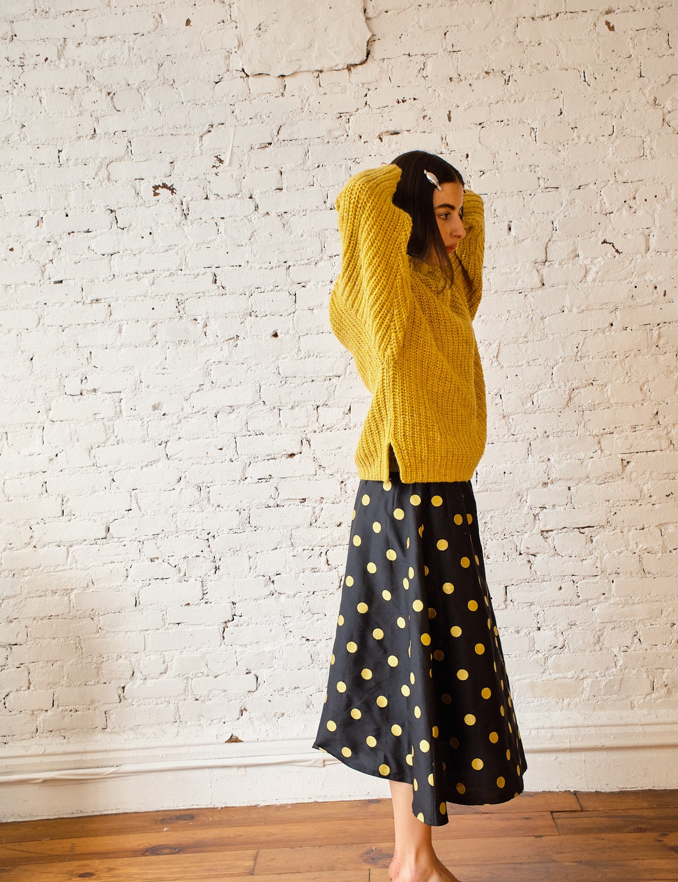 Sy Tweed Pullover - Saffron, view 4