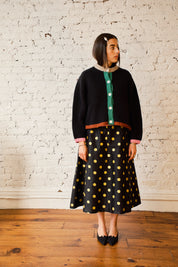 Sheba Cardigan Sweater - Black Colorblock