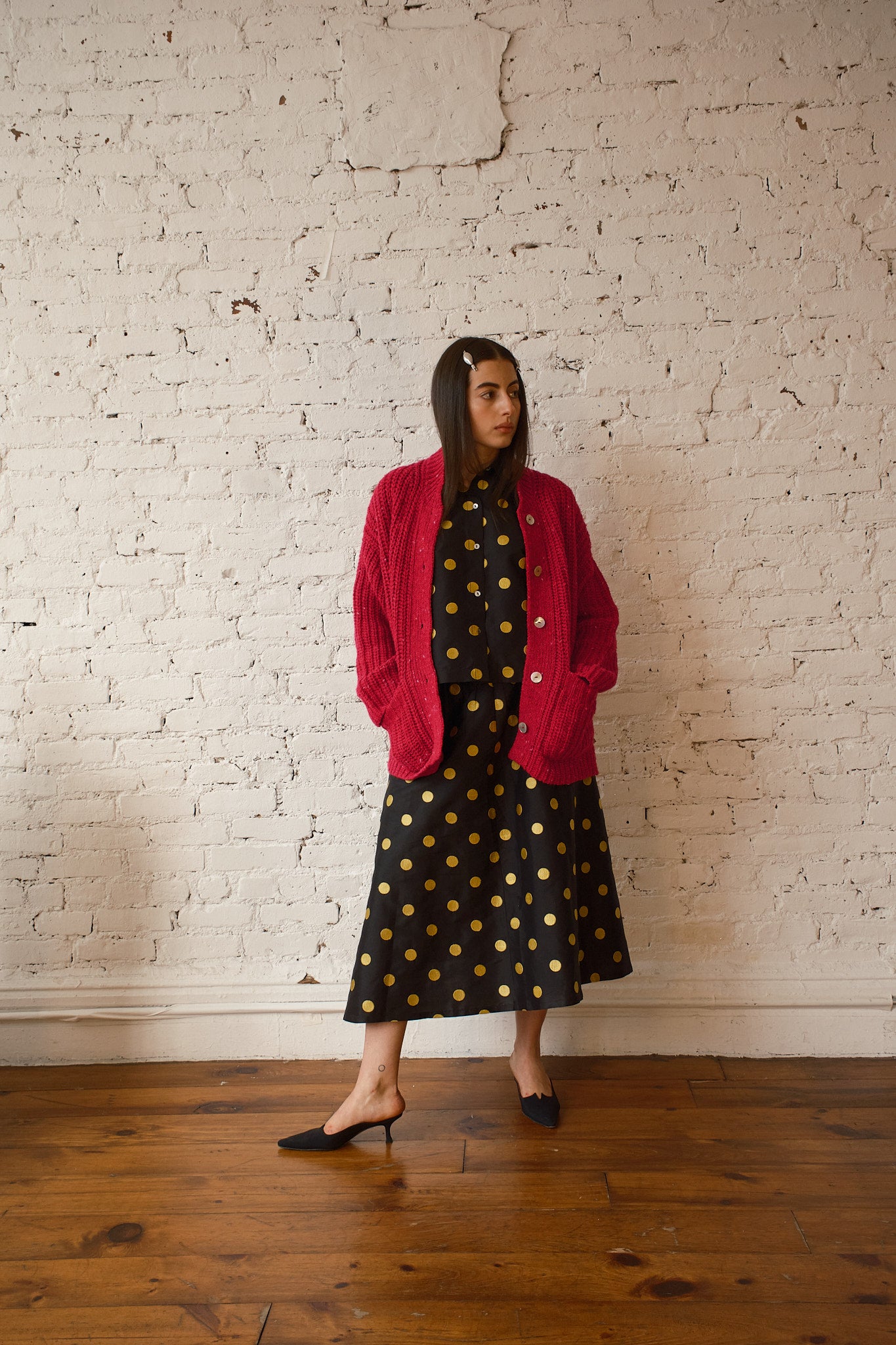 Sybil Tweed Cardigan - Garnet