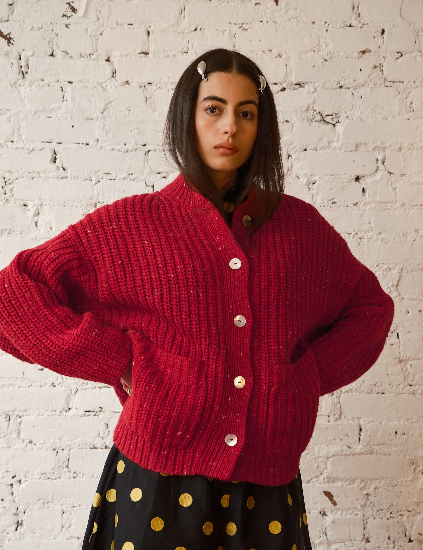 Sybil Tweed Cardigan - Garnet
