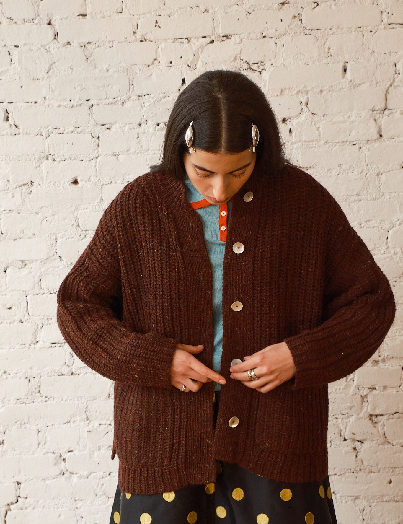 Sybil Tweed Cardigan - Chocolate