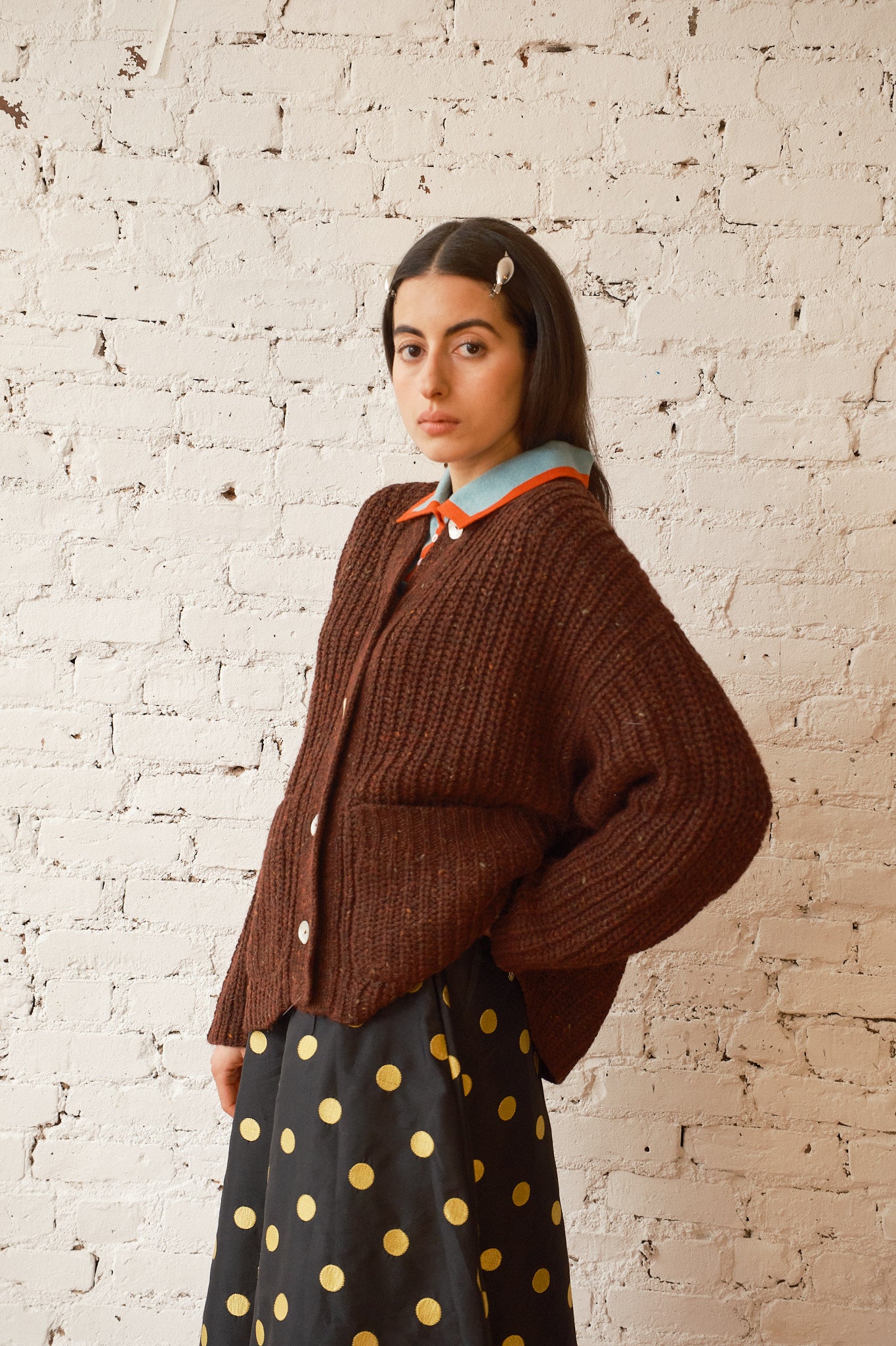 Sybil Tweed Cardigan - Chocolate