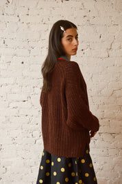 Sybil Tweed Cardigan - Chocolate