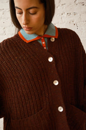 Sybil Tweed Cardigan - Chocolate