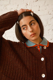 Sybil Tweed Cardigan - Chocolate