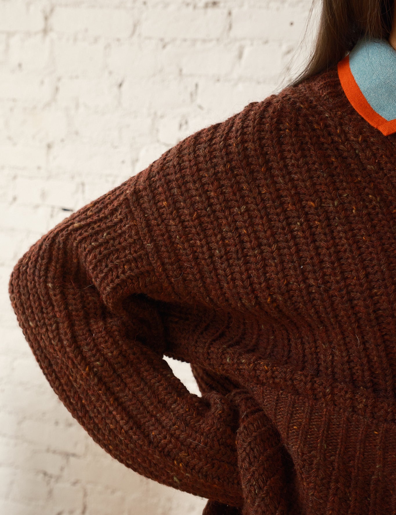 Sybil Tweed Cardigan - Chocolate, view 2
